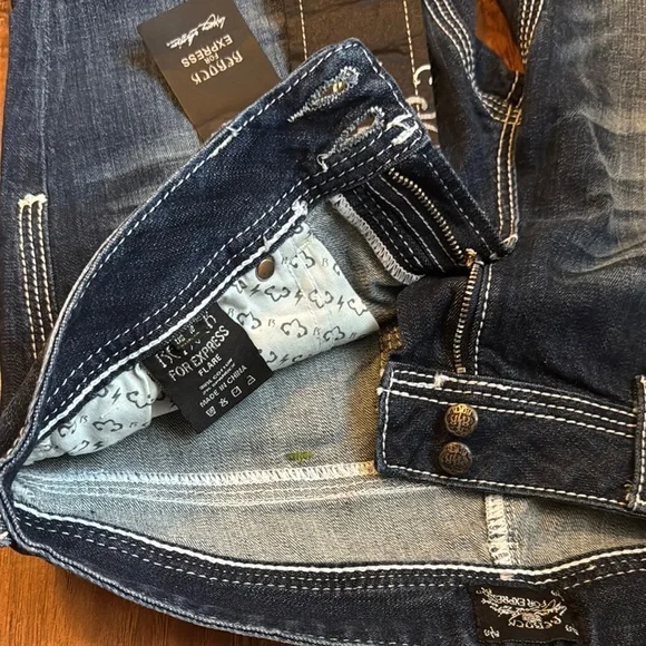 Bebock for Express Flare size US 10, EUR 30, Blue Flare Wide Leg Jeans - Picture 2 of 5